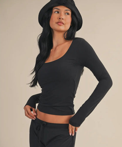 Ultra Soft Square Neck Long Sleeve