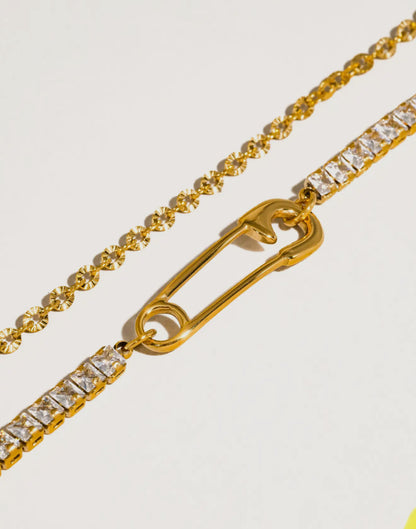 Acier 18K Gold Non-Tarnish Glam Rhinestone Clip Bracelet