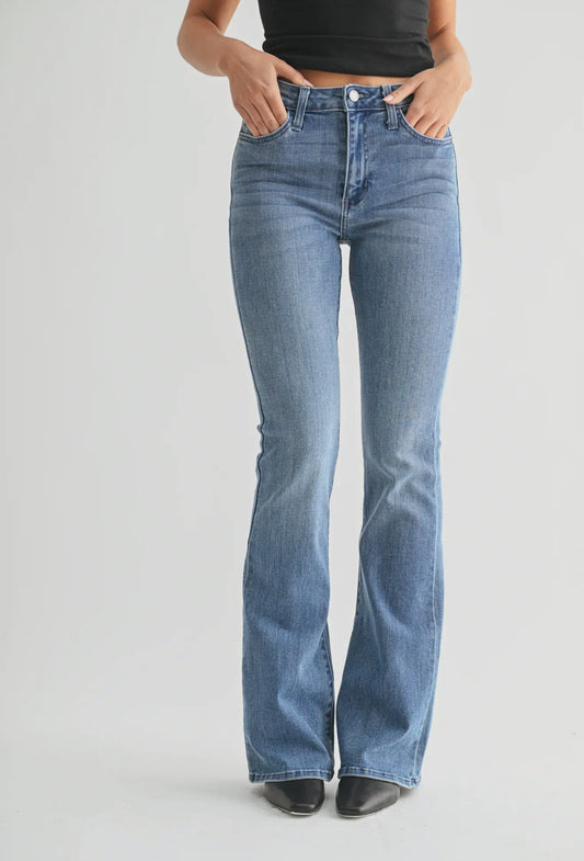 Bella Medium Wash Skinny Flare Jeans