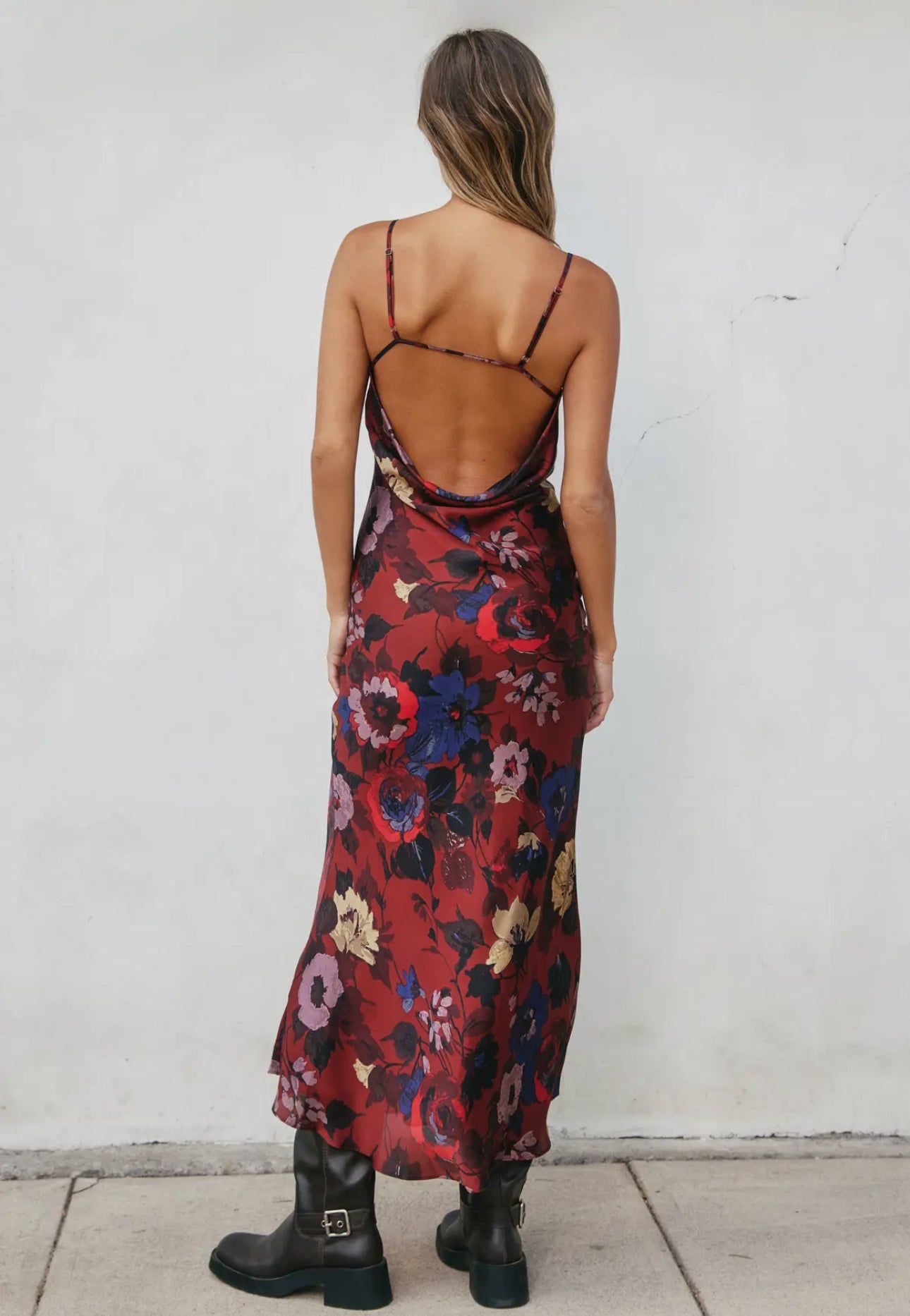 Fireplace Brandy Open Back Dress