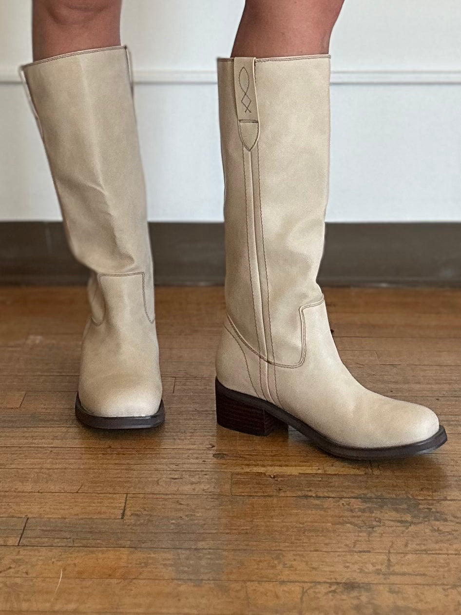 Pearl Square Toe Heeled Riding Boot