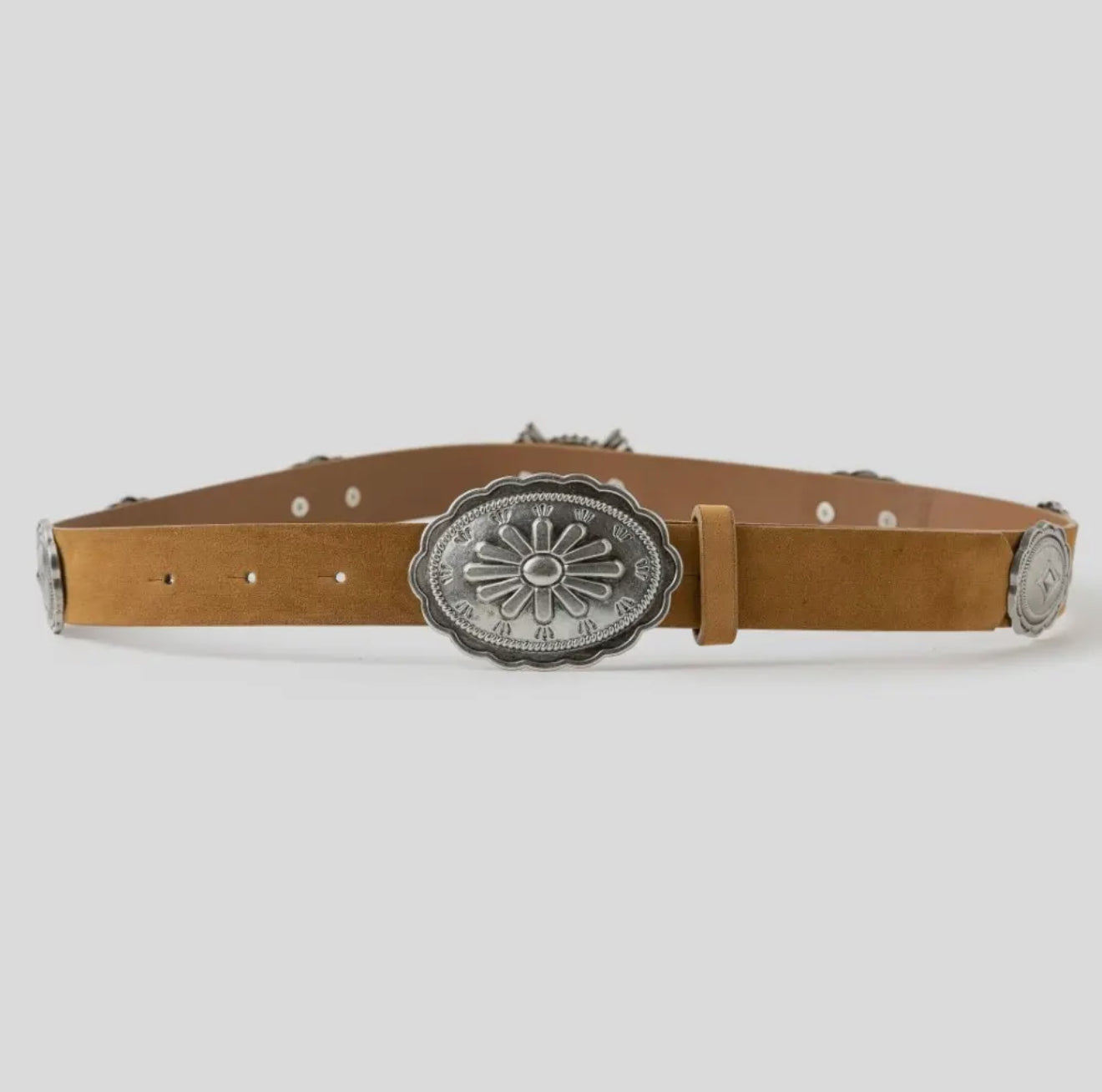Western Oval Floral Buckle Belt