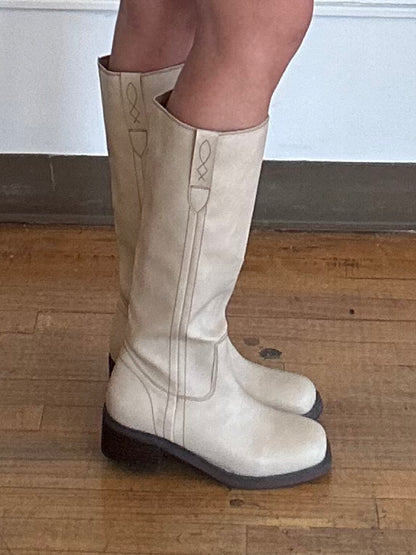 Pearl Square Toe Heeled Riding Boot