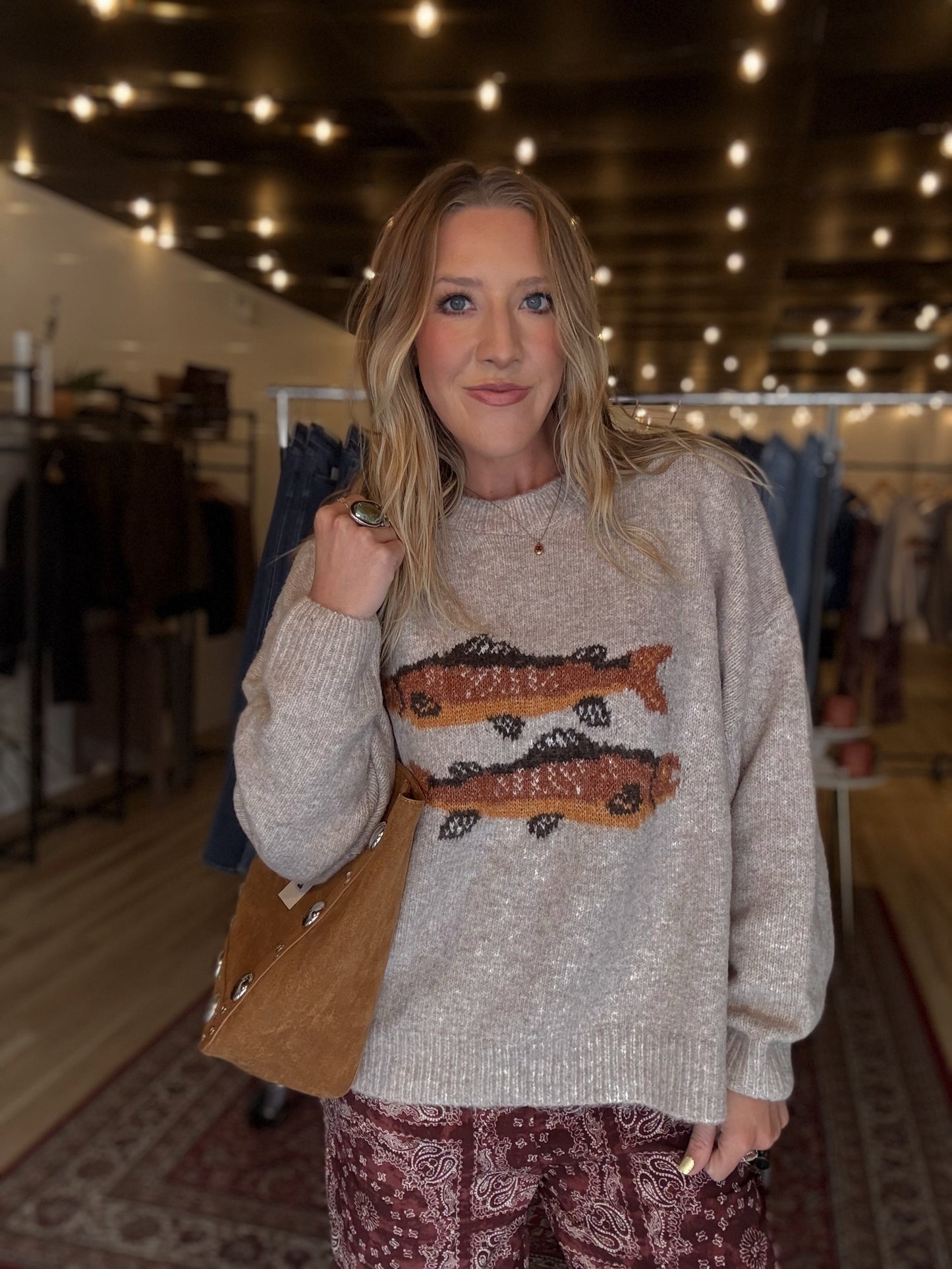 Trout Graphic Sweater