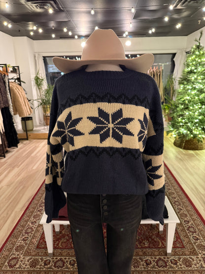 Navy & Beige Nordic Sweater